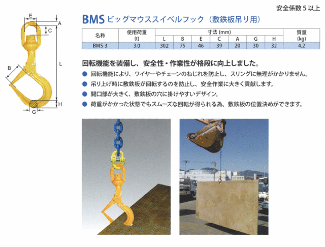 マーテック チェーンスリング敷鉄板吊り用 TA1-BMS10×1.5m (3トン