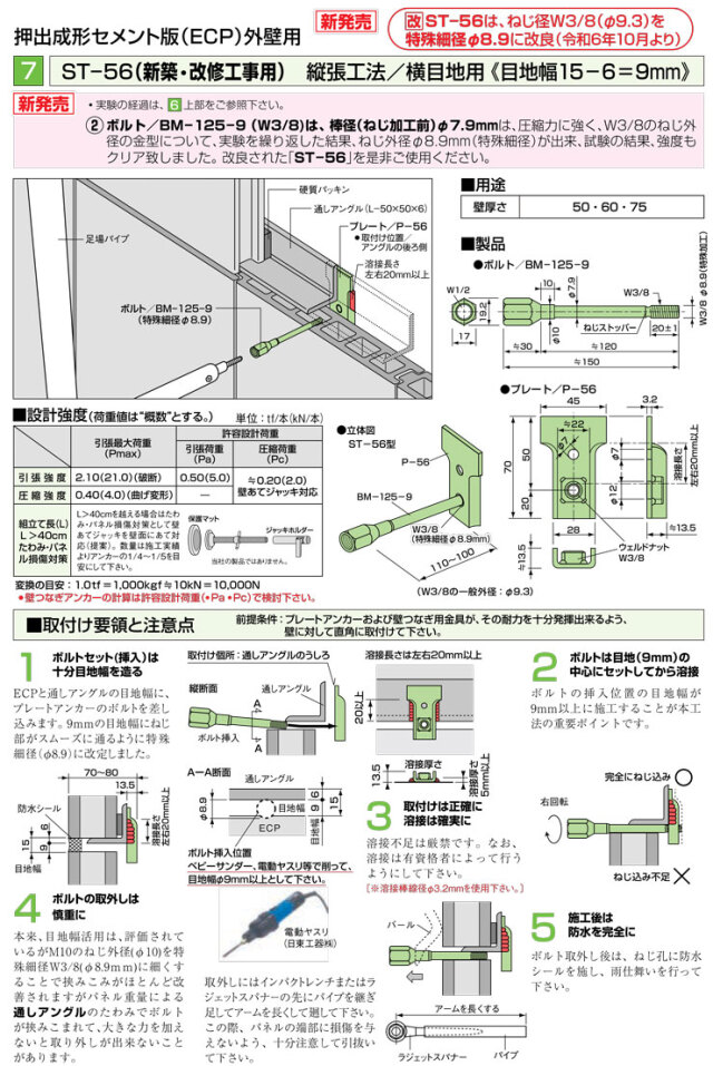 足場つなぎアンカー金具 プレートアンカー ST-56 押出成形セメント版用 (50組入り) (ゼン技研) 清水金物.biz